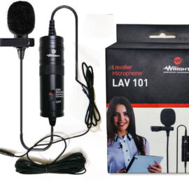 Wright LAV 101 Omnidirectional lavalier Microphone with 20ft Ribbon Audio Cable for YouTube Smartphone, DSLR, Laptop and Amplifier