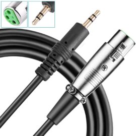 Wright M3.5 2.5 Meter Professional Low Noise Microphone Cable 3.5mm Male to XLR Female (2.5 Meter, Black)